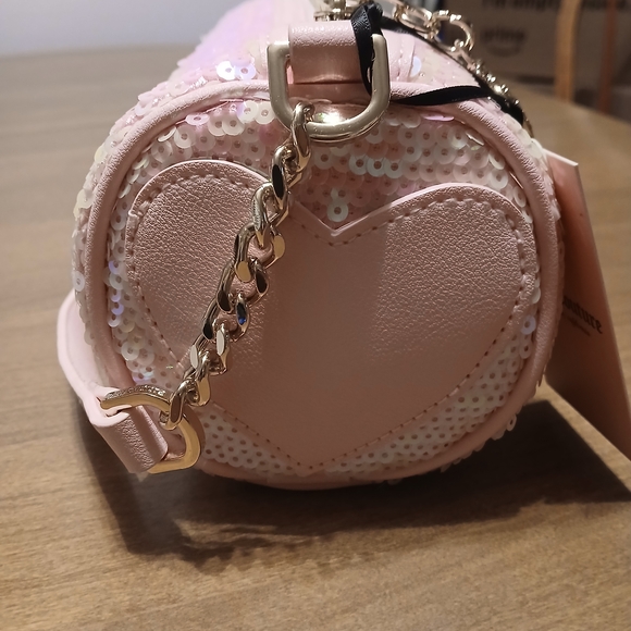 JUICY COUTURE | NWT | Pink Sequin Shoulder Bag with pouch and charm - Picture 6 of 16
